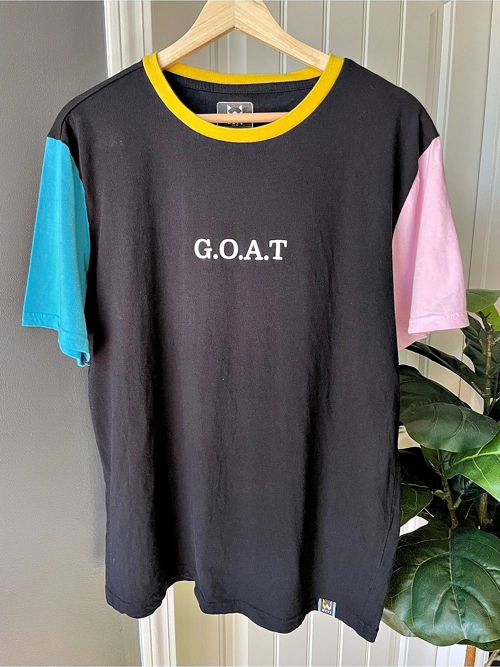 WXYZ Brand GOAT Colorblock T Shirt Streetwear Cotton Men’s or Unisex Size Large